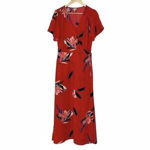 a new day Floral Wrap Maxi Dress with Pockets. Size M